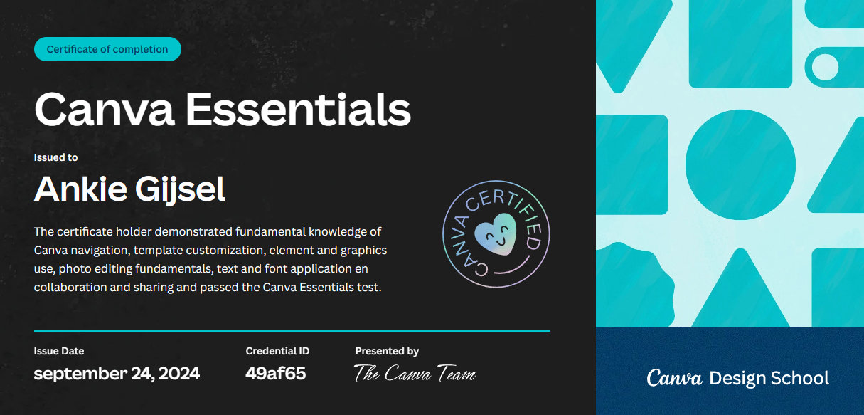 Canva Essentials Certificaat 